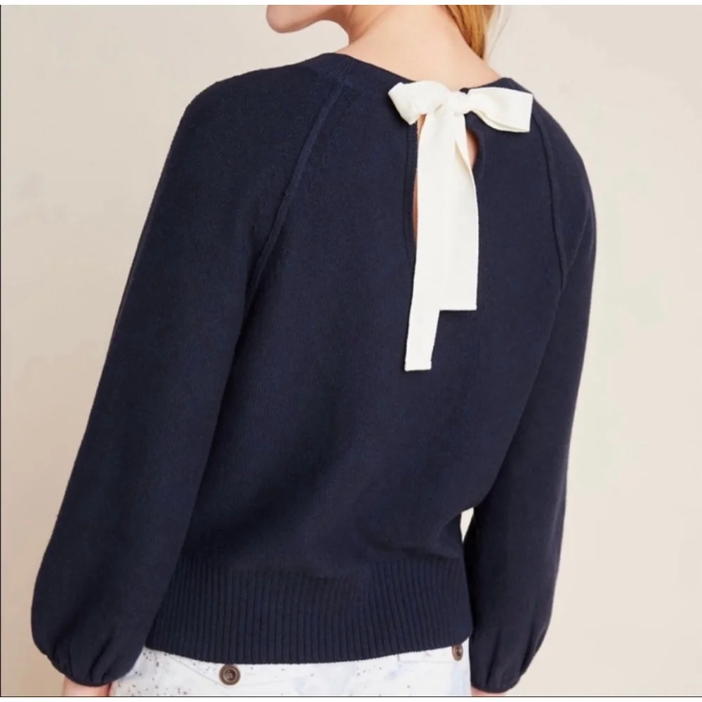 Anthropologie Emily Puff-Sleeved Sweater